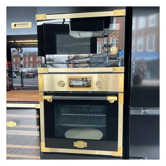 Art Deco Electric Oven & Built-in Microwave Bundle (Black) - Image 3