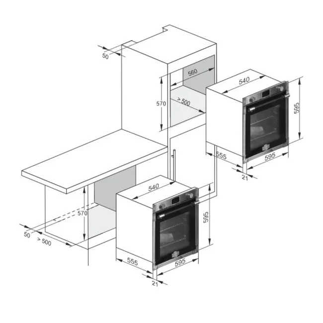 Art Deco Electric Oven & Built-in Microwave Bundle (Black) - Image 8