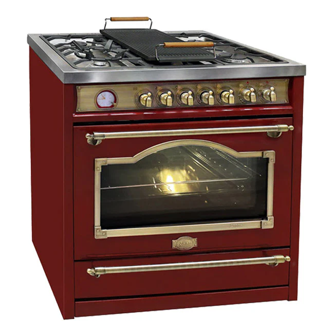 Empire Dual Fuel Range Cooker & 90cm Hood Bundle (Bordeaux Red) - Image 4