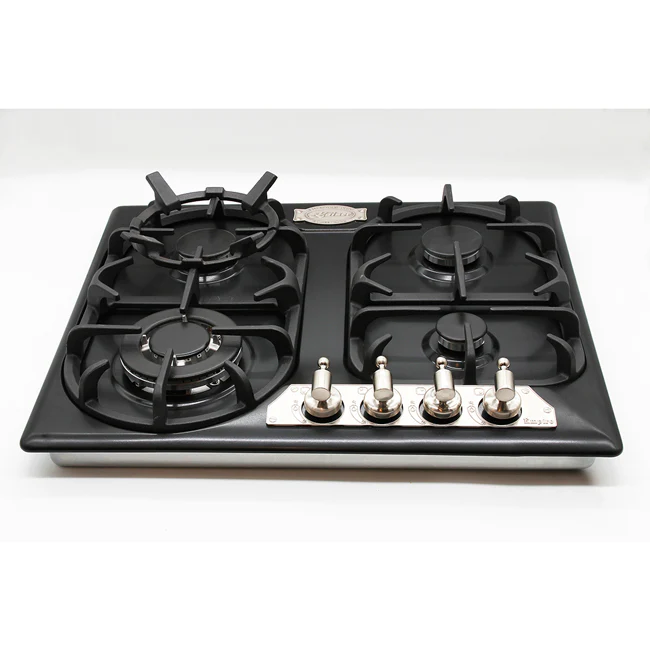 Empire 4 Burner Gas Hob & 60cm Cooker Hood Bundle (Black Silver) - Image 6