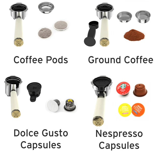 Empire Espresso Coffee Machine & Kettle Bundle (Ivory) - Image 6