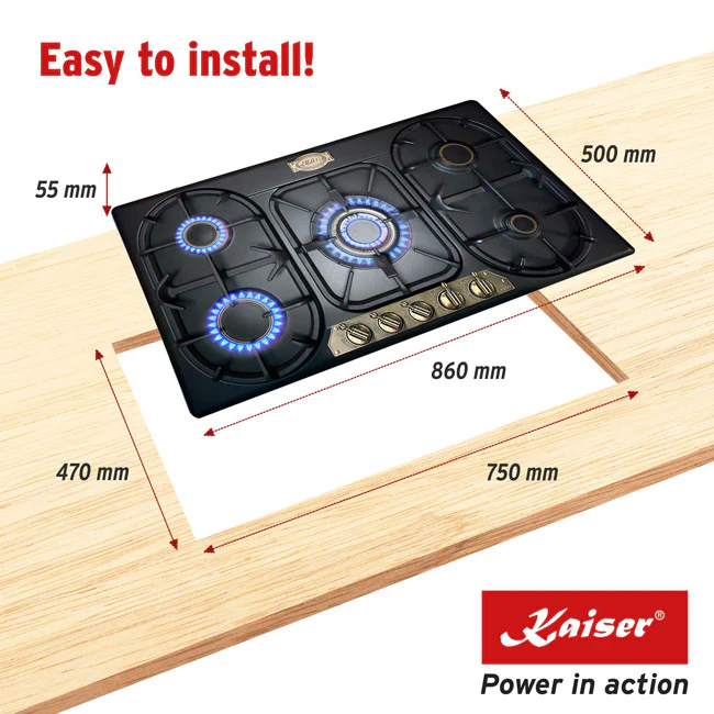 Empire Gas Oven & 5 Burner Gas Hob Black Bundle - Image 18