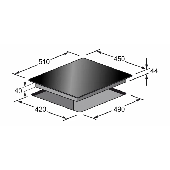 Grand Chef 45cm 3 Zone Induction Hob (Black) - Image 5