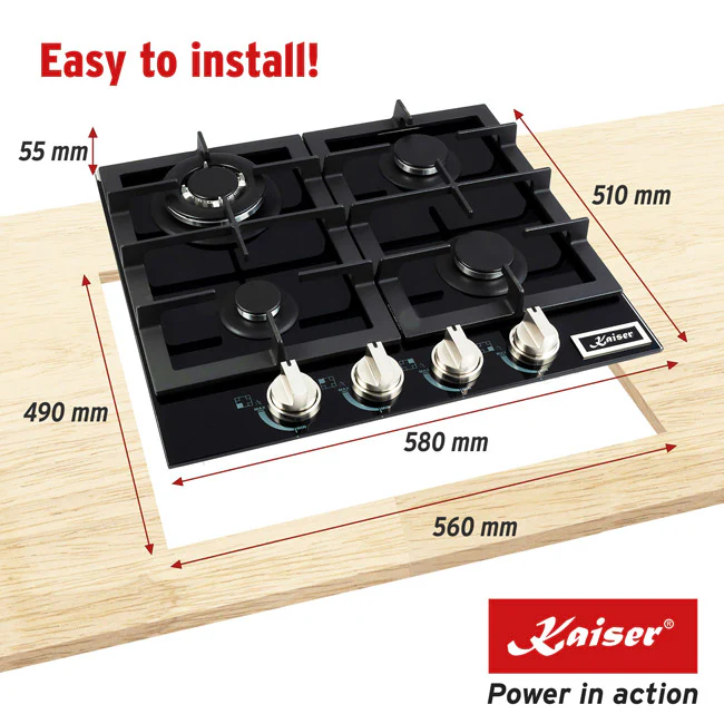 Grand Chef Gas Oven & 4 Burner Gas Hob Bundle (Black) - Image 18