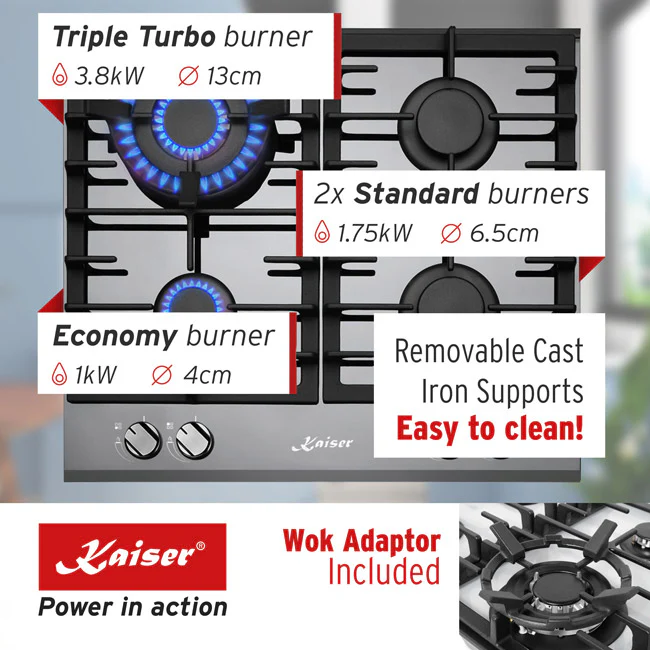 Grand Chef Turbo Gas Hob (White) - Image 3