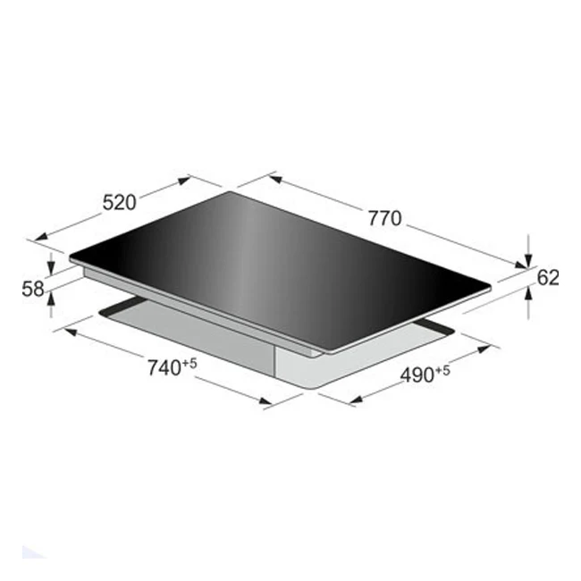 La Perle 77cm Induction Hob (Black) - Image 5