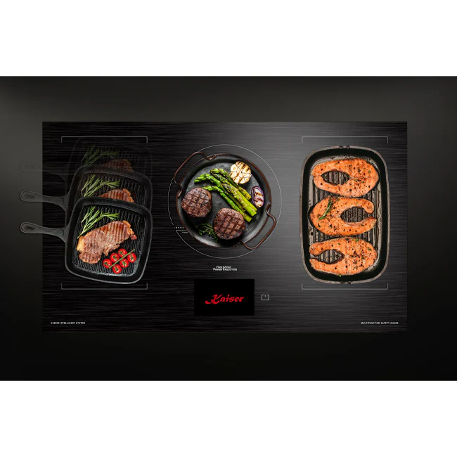 La Perle Noire 90cm Induction Hob & 90cm TFT Cooker Hood (Black Moire) - Image 7